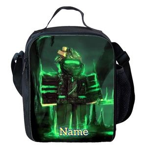 Green Hero Personalised Boys School Insulated Lunch Bag Children Kid's Bags